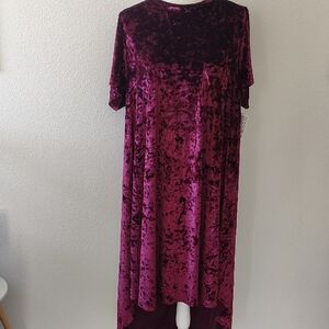 Nwt LULAROE Womens Velvet High Low short Sleeve Dress Size 3XL